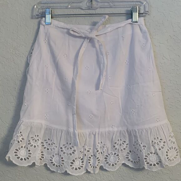 JAPNA White Eyelet Embroidered Wrap Skirt Size S - Picture 2 of 8
